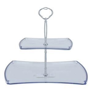 Al Saif Gallery Acrylic Serving Stand, 29X22X2 / 19X15X2 Cm - Clear product image