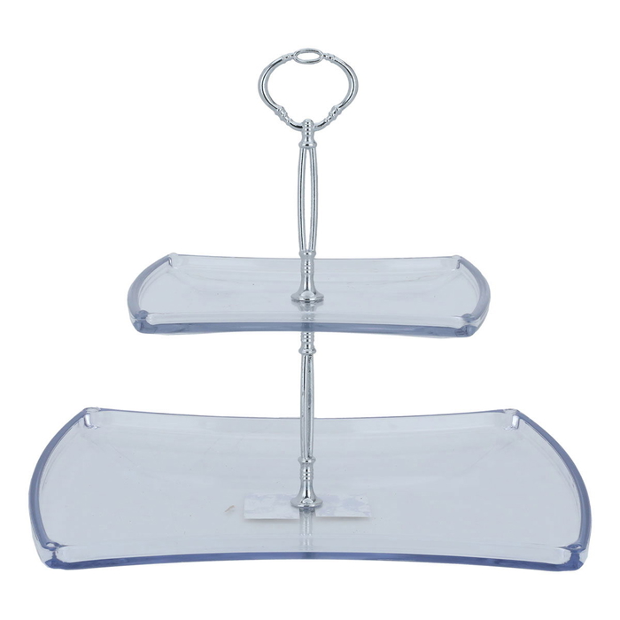 Al Saif Gallery Acrylic Serving Stand, 29X22X2 / 19X15X2 Cm - Clear product image 1