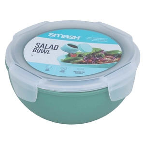 Al Saif Gallery plastic food container, 1 liter, deep, with lid - green product image