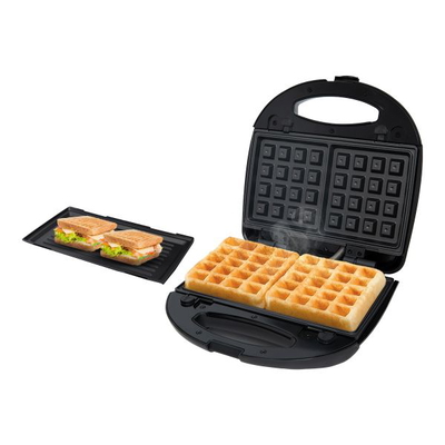 Edison Sandwich and Waffle Maker, 700 Watt, 2×1 - Black product image 1