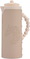 AL Saif Gallery Royal 7T Glass Thermos, 1 Liter, Leather Covered Plastic Outer Body, Horse Pattern - Beige product image 1