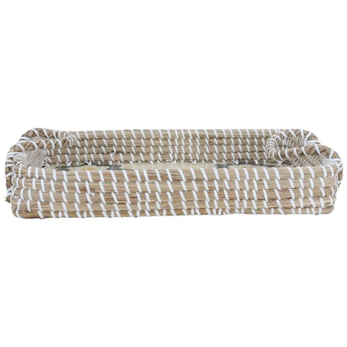 Al Saif Gallery wicker tofareya, 37 x 27 x 5 cm, rectangle, blue-beige pattern product image 1