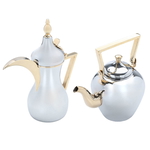 Sulaiman Steel Dallah Set Al Saif Gallery, 2.1.42 litres, gold handle - chrome product image 2