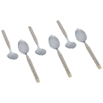 Al Saif Gallery steel tea spoon set, 6 pieces, engraved - gold silver product image 2