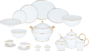 Al Saif Gallery Porcelain Dining Set, 60 Pieces - Golden White product image