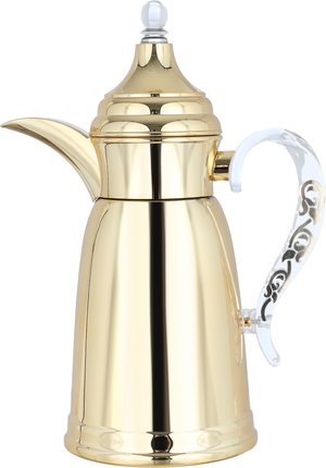 Al Saif Gallery Dallah Tamim 8 Steel Thermos, 0.6 litres, clear handle - gold product image