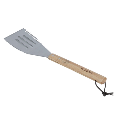Al Saif Gallery steel grill spoon, 41 cm, with wooden handle - light brown product image 1