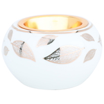 Al Saif Gallery engraved porcelain incense burner, 10 x 10 x 7 cm - white product image 1