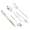 Al Saif Gallery steel spoon set, gold engraved, 30 pieces - silver product image 3