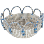 Al Saif Gallery wicker serving tofir, 34 x 34 x 12 cm, round - beige blue product image 1