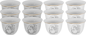 Al Saif Gallery Arabic coffee cups set, 12 pieces, 90 ml, horse pattern - Grey product image