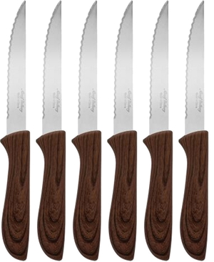 Al Saif Gallery steel serrated knife set, with handle, 6 pieces - brown product image